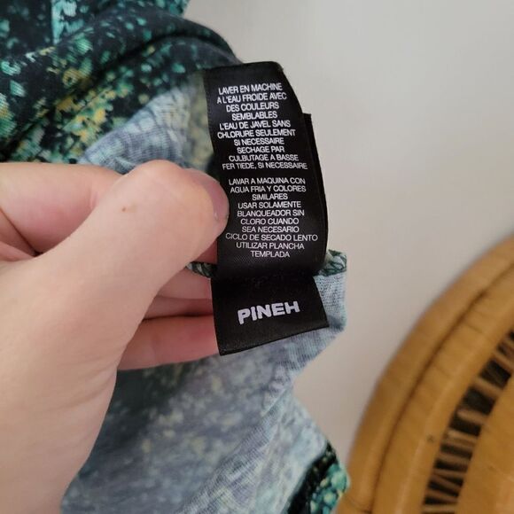 Kenneth Cole New York Green and Black Blouse Abstract Modern Print S - Picture 5 of 8